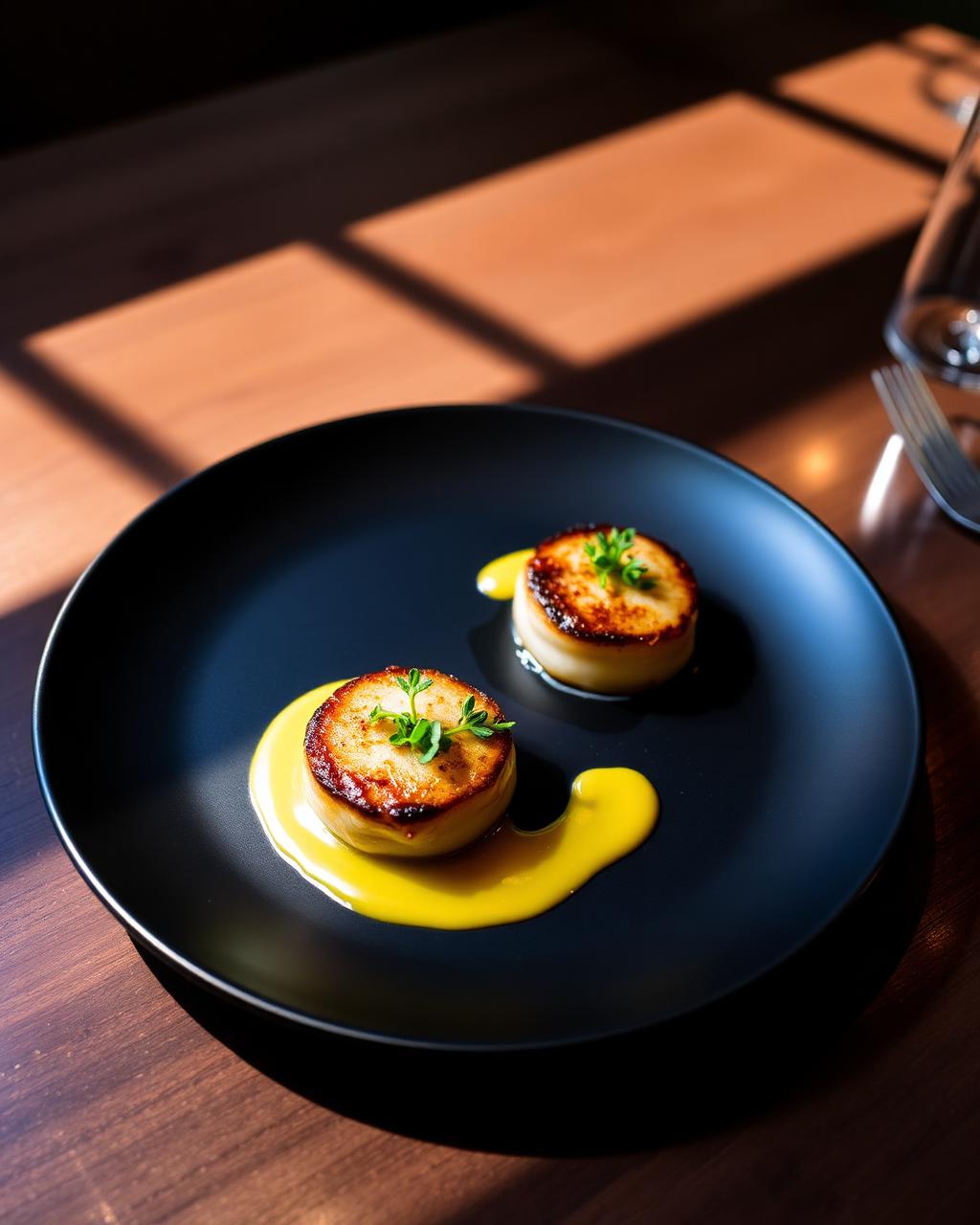 Plated scallops